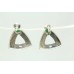 Women's 925 Sterling Silver Studs Earrings marcasite green onyx stone 1.0'
